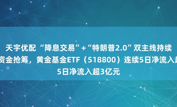 天宇优配 “降息交易”+“特朗普2.0”双主线持续催化，资金抢筹，黄金基金ETF（518800）连续5日净流入超3亿元